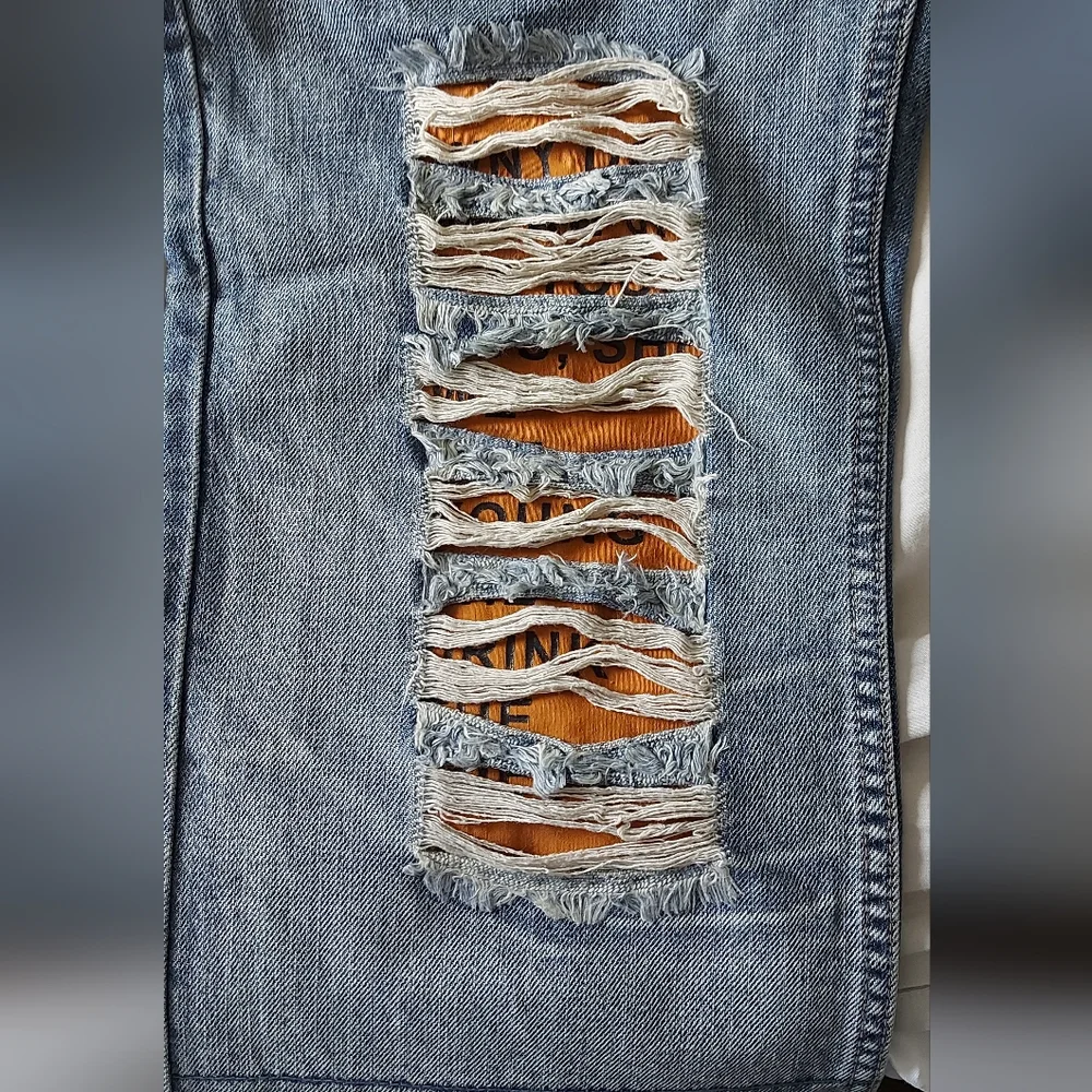 Dolce Gabbana Size 33 Blue Stonewash Distressed Poem Jeans Made In Italy - Picture 13 of 14